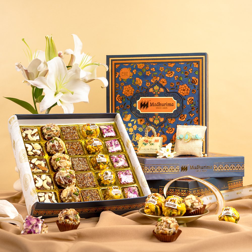Guilt Free Sweets 25 Pcs with Rakhi & Roli Chawal